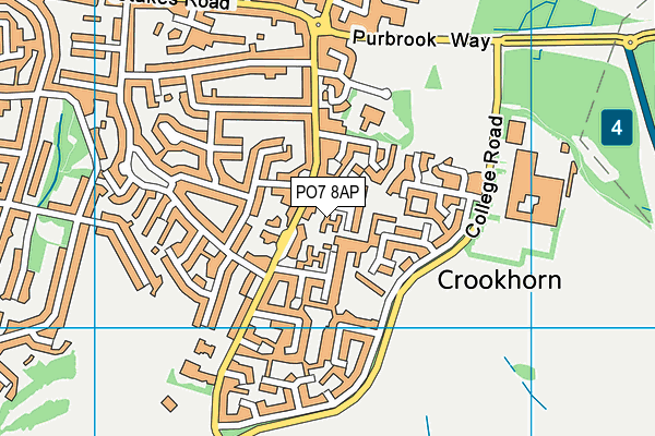 PO7 8AP map - OS VectorMap District (Ordnance Survey) PO7 8AP map - OS VectorMap District (Ordnance Survey)