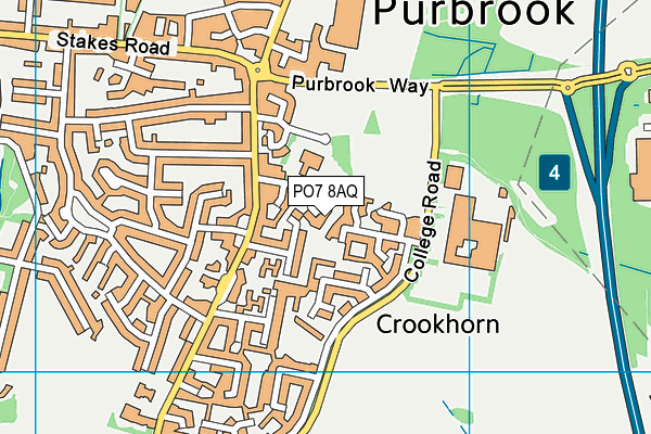 PO7 8AQ map - OS VectorMap District (Ordnance Survey) PO7 8AQ map - OS VectorMap District (Ordnance Survey)