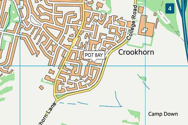 PO7 8AY map - OS VectorMap District (Ordnance Survey) PO7 8AY map - OS VectorMap District (Ordnance Survey)