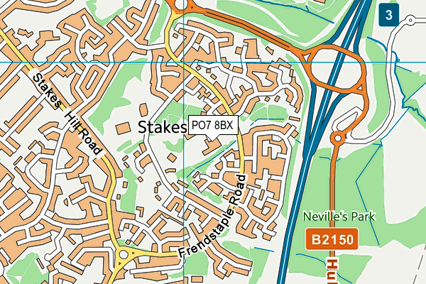 PO7 8BX map - OS VectorMap District (Ordnance Survey) PO7 8BX map - OS VectorMap District (Ordnance Survey)