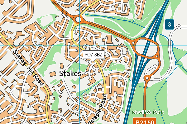 PO7 8BZ map - OS VectorMap District (Ordnance Survey) PO7 8BZ map - OS VectorMap District (Ordnance Survey)