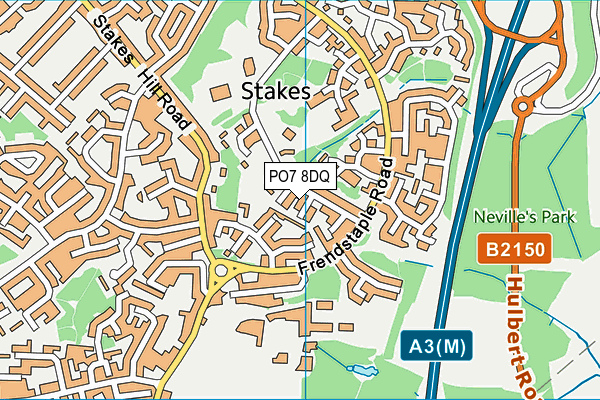 PO7 8DQ map - OS VectorMap District (Ordnance Survey)