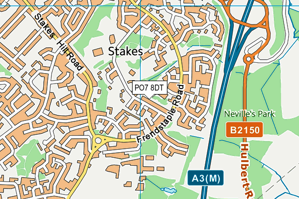 PO7 8DT map - OS VectorMap District (Ordnance Survey) PO7 8DT map - OS VectorMap District (Ordnance Survey)