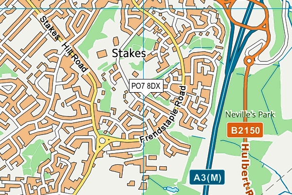 PO7 8DX map - OS VectorMap District (Ordnance Survey) PO7 8DX map - OS VectorMap District (Ordnance Survey)
