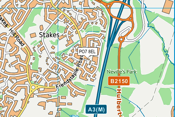 PO7 8EL map - OS VectorMap District (Ordnance Survey)
