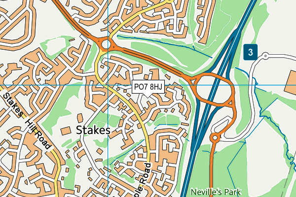 PO7 8HJ map - OS VectorMap District (Ordnance Survey)