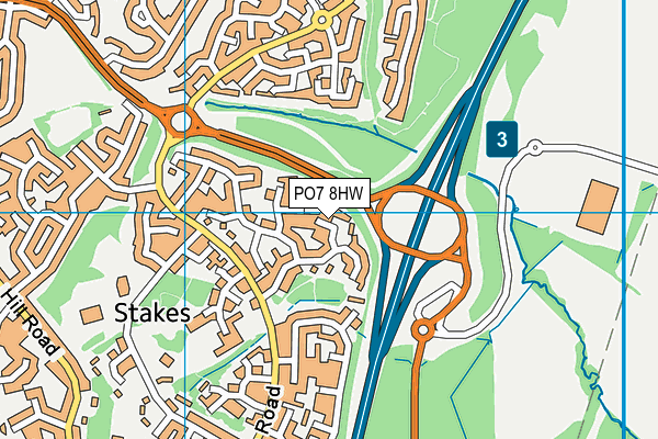 PO7 8HW map - OS VectorMap District (Ordnance Survey) PO7 8HW map - OS VectorMap District (Ordnance Survey)
