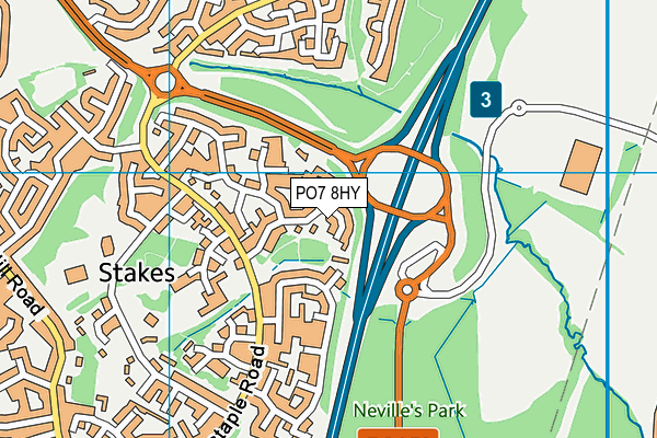 PO7 8HY map - OS VectorMap District (Ordnance Survey)
