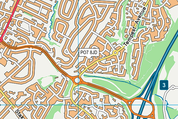 PO7 8JD map - OS VectorMap District (Ordnance Survey) PO7 8JD map - OS VectorMap District (Ordnance Survey)