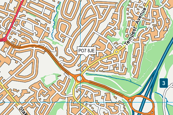 PO7 8JE map - OS VectorMap District (Ordnance Survey) PO7 8JE map - OS VectorMap District (Ordnance Survey)