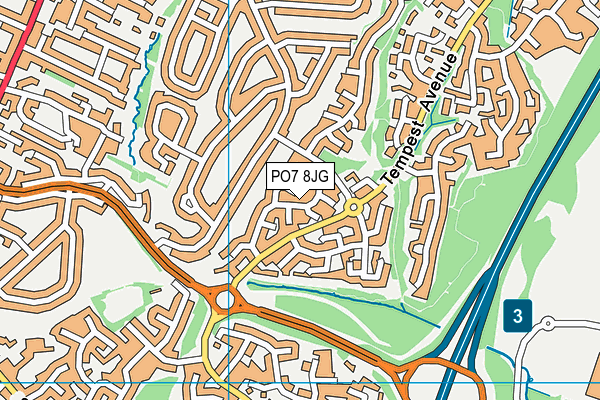 PO7 8JG map - OS VectorMap District (Ordnance Survey) PO7 8JG map - OS VectorMap District (Ordnance Survey)