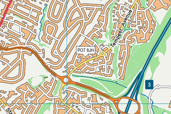 PO7 8JH map - OS VectorMap District (Ordnance Survey) PO7 8JH map - OS VectorMap District (Ordnance Survey)