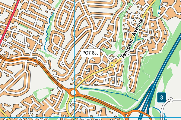 PO7 8JJ map - OS VectorMap District (Ordnance Survey) PO7 8JJ map - OS VectorMap District (Ordnance Survey)