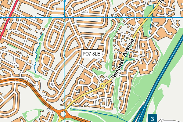 PO7 8LE map - OS VectorMap District (Ordnance Survey) PO7 8LE map - OS VectorMap District (Ordnance Survey)