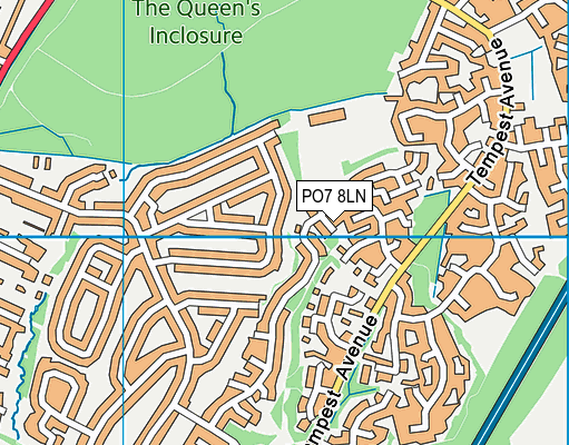 PO7 8LN map - OS VectorMap District (Ordnance Survey) PO7 8LN map - OS VectorMap District (Ordnance Survey)