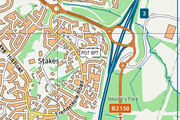 PO7 8PT map - OS VectorMap District (Ordnance Survey) PO7 8PT map - OS VectorMap District (Ordnance Survey)