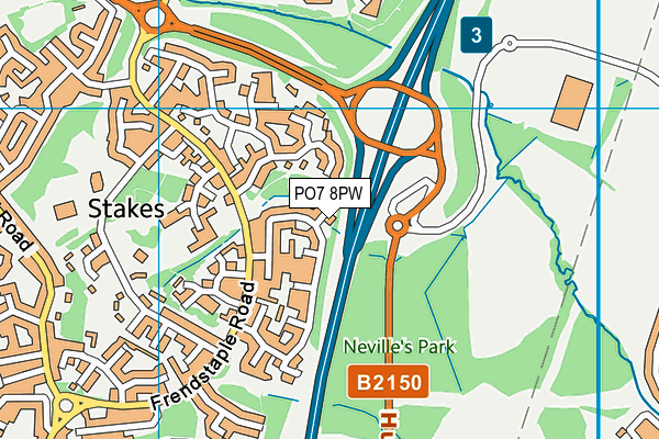 PO7 8PW map - OS VectorMap District (Ordnance Survey) PO7 8PW map - OS VectorMap District (Ordnance Survey)