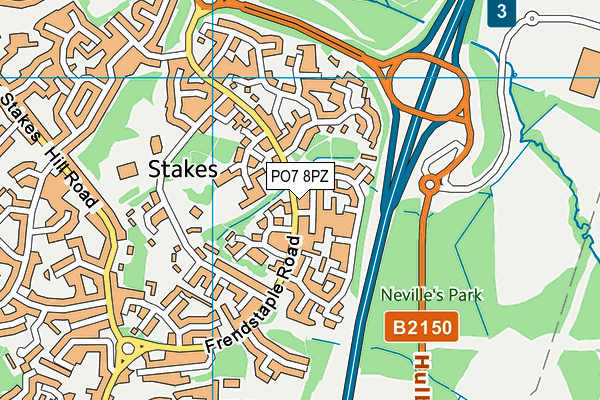 PO7 8PZ map - OS VectorMap District (Ordnance Survey)