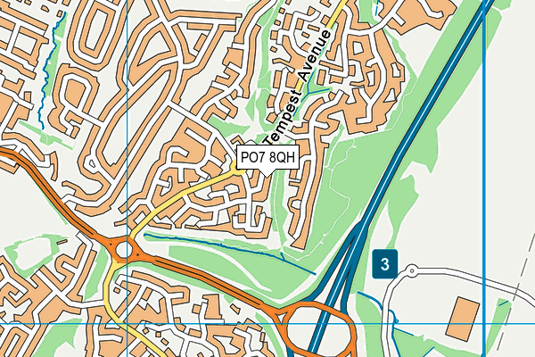 PO7 8QH map - OS VectorMap District (Ordnance Survey) PO7 8QH map - OS VectorMap District (Ordnance Survey)