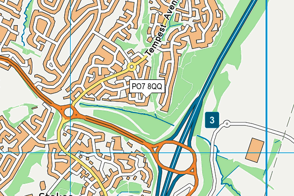 PO7 8QQ map - OS VectorMap District (Ordnance Survey) PO7 8QQ map - OS VectorMap District (Ordnance Survey)