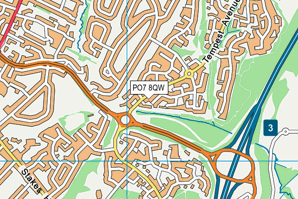 PO7 8QW map - OS VectorMap District (Ordnance Survey) PO7 8QW map - OS VectorMap District (Ordnance Survey)