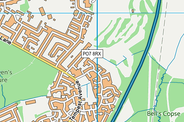 PO7 8RX map - OS VectorMap District (Ordnance Survey) PO7 8RX map - OS VectorMap District (Ordnance Survey)