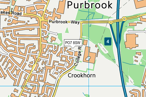 PO7 8SW map - OS VectorMap District (Ordnance Survey) PO7 8SW map - OS VectorMap District (Ordnance Survey)
