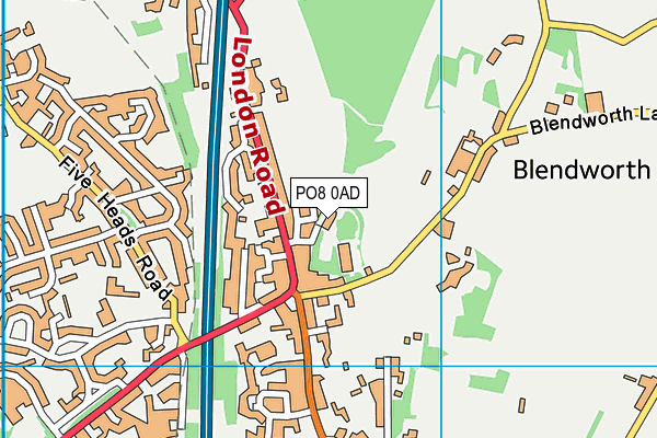 PO8 0AD map - OS VectorMap District (Ordnance Survey)