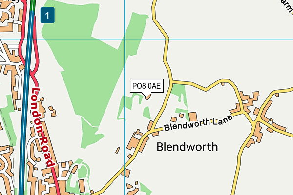 PO8 0AE map - OS VectorMap District (Ordnance Survey) PO8 0AE map - OS VectorMap District (Ordnance Survey)