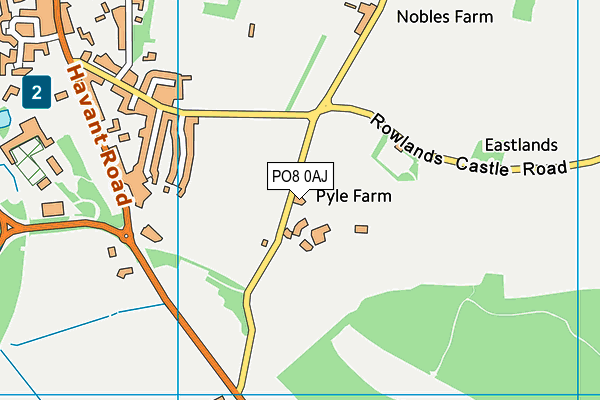 PO8 0AJ map - OS VectorMap District (Ordnance Survey) PO8 0AJ map - OS VectorMap District (Ordnance Survey)