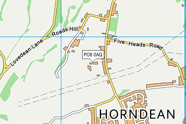 PO8 0AQ map - OS VectorMap District (Ordnance Survey)