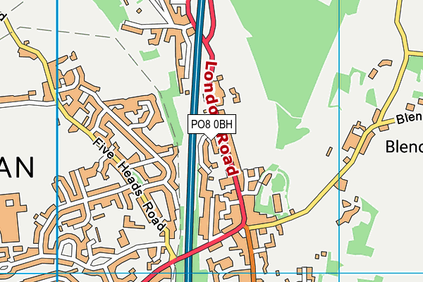 PO8 0BH map - OS VectorMap District (Ordnance Survey) PO8 0BH map - OS VectorMap District (Ordnance Survey)