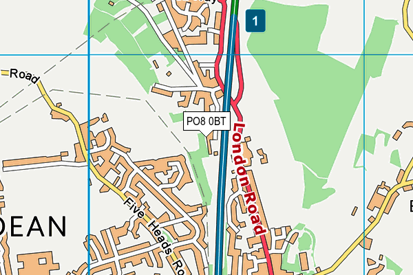 PO8 0BT map - OS VectorMap District (Ordnance Survey) PO8 0BT map - OS VectorMap District (Ordnance Survey)
