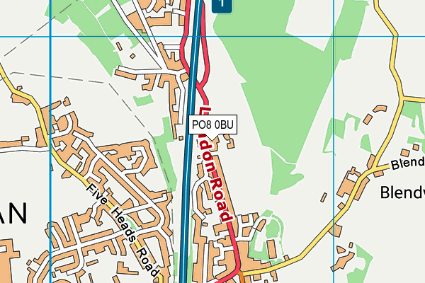 PO8 0BU map - OS VectorMap District (Ordnance Survey) PO8 0BU map - OS VectorMap District (Ordnance Survey)