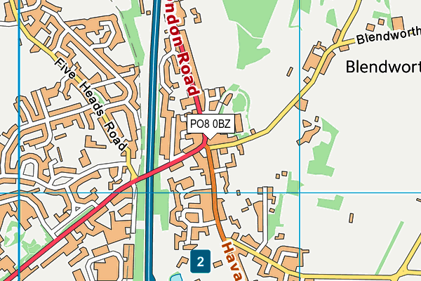 PO8 0BZ map - OS VectorMap District (Ordnance Survey) PO8 0BZ map - OS VectorMap District (Ordnance Survey)