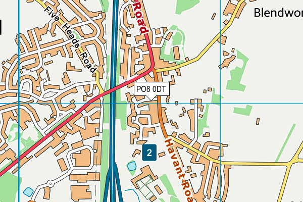 PO8 0DT map - OS VectorMap District (Ordnance Survey) PO8 0DT map - OS VectorMap District (Ordnance Survey)