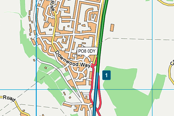 PO8 0DY map - OS VectorMap District (Ordnance Survey) PO8 0DY map - OS VectorMap District (Ordnance Survey)