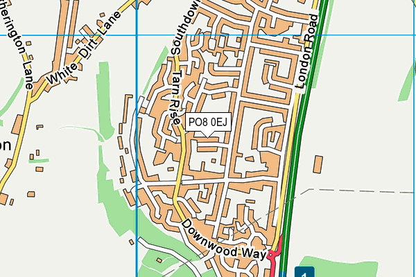 PO8 0EJ map - OS VectorMap District (Ordnance Survey) PO8 0EJ map - OS VectorMap District (Ordnance Survey)