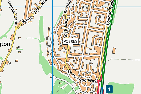 PO8 0ES map - OS VectorMap District (Ordnance Survey) PO8 0ES map - OS VectorMap District (Ordnance Survey)