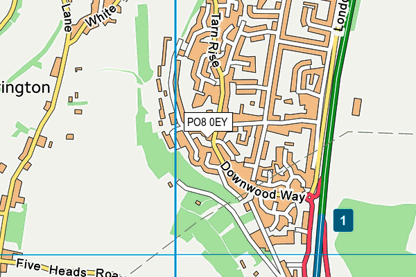 PO8 0EY map - OS VectorMap District (Ordnance Survey) PO8 0EY map - OS VectorMap District (Ordnance Survey)