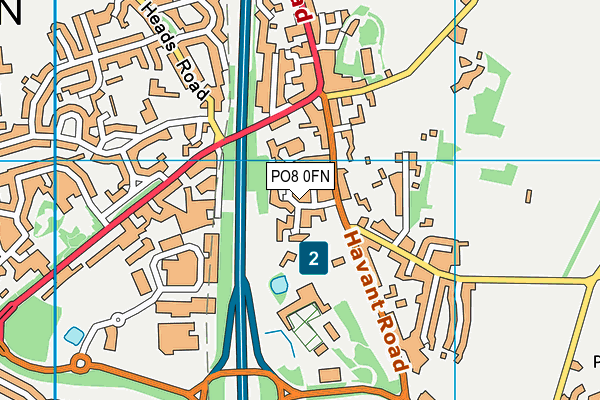 PO8 0FN map - OS VectorMap District (Ordnance Survey) PO8 0FN map - OS VectorMap District (Ordnance Survey)