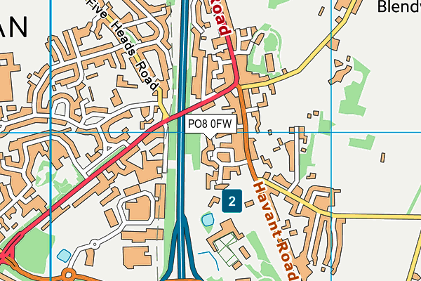 PO8 0FW map - OS VectorMap District (Ordnance Survey) PO8 0FW map - OS VectorMap District (Ordnance Survey)