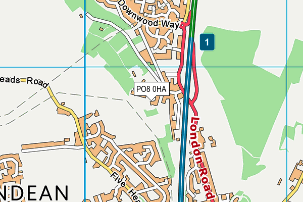 PO8 0HA map - OS VectorMap District (Ordnance Survey) PO8 0HA map - OS VectorMap District (Ordnance Survey)