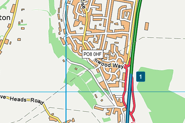 PO8 0HF map - OS VectorMap District (Ordnance Survey) PO8 0HF map - OS VectorMap District (Ordnance Survey)
