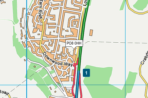 PO8 0HH map - OS VectorMap District (Ordnance Survey) PO8 0HH map - OS VectorMap District (Ordnance Survey)