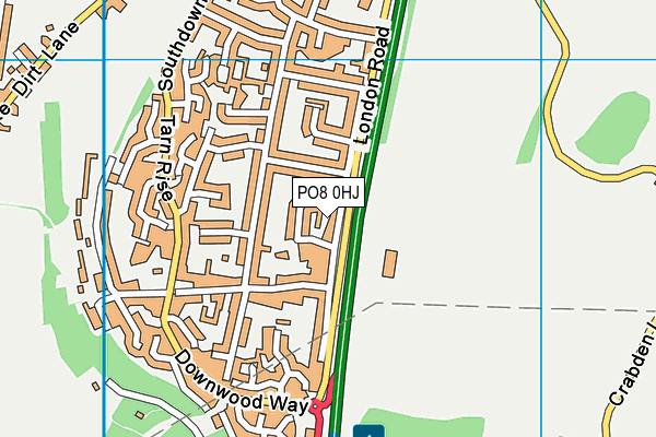 PO8 0HJ map - OS VectorMap District (Ordnance Survey) PO8 0HJ map - OS VectorMap District (Ordnance Survey)