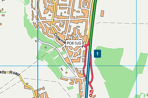 PO8 0JG map - OS VectorMap District (Ordnance Survey) PO8 0JG map - OS VectorMap District (Ordnance Survey)