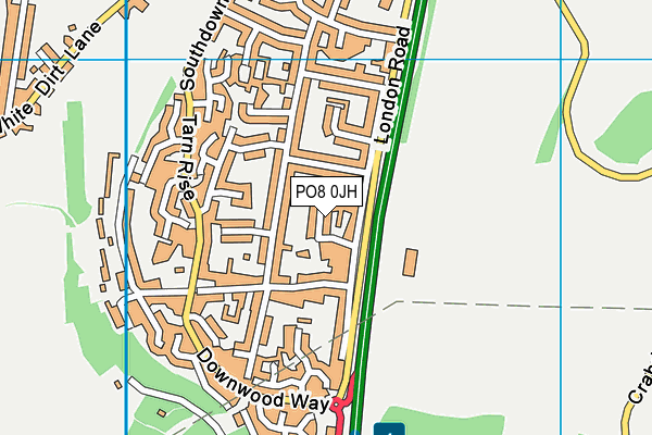 PO8 0JH map - OS VectorMap District (Ordnance Survey) PO8 0JH map - OS VectorMap District (Ordnance Survey)