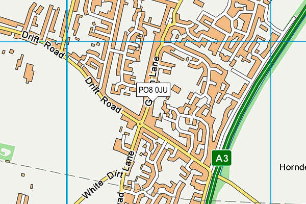 PO8 0JU map - OS VectorMap District (Ordnance Survey) PO8 0JU map - OS VectorMap District (Ordnance Survey)