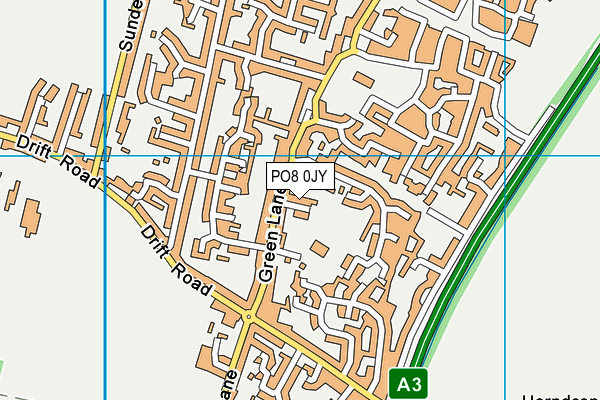 PO8 0JY map - OS VectorMap District (Ordnance Survey) PO8 0JY map - OS VectorMap District (Ordnance Survey)
